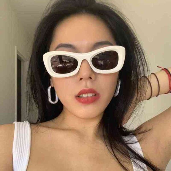 

sunglasses net red same cat's eye concave style fashion bv1088 female black white, White;black