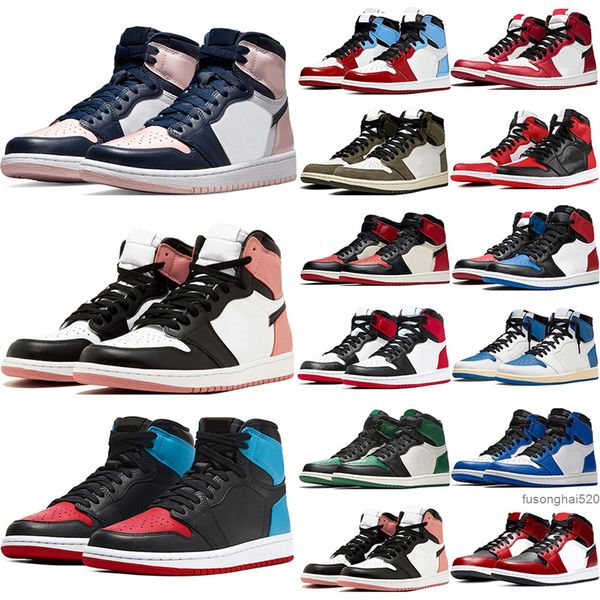 

jumpman 1 basketball shoes for men jorden 1s og patent panda university blue dark mocha bred shadow unc twist smoke grey mens women sneakers