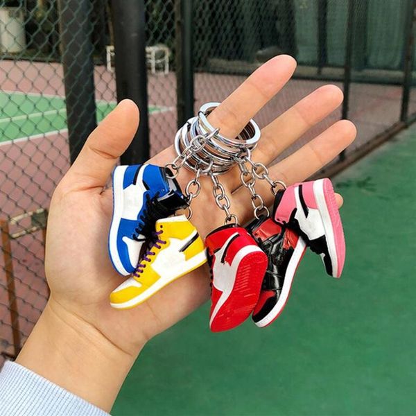 

mini 3d stereo sneaker keychain woman men kids key ring gift luxury shoes keychains car handbag key chain basketball shoes key hol304m, Silver