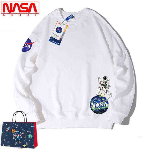 

hoodies sweatshirts designer hoodie nasa co branded sweater men's fashion br 2022 spring autumn new long sleeved t-shirt loose versatil, Black