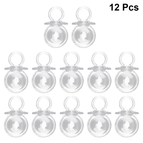 Embrulho de presente 12pcs/pacote caixa de doces de plástico transparente Shape Shape Shapes Açúcar, suprimentos para festas para chá de chá de bebê weddinggif