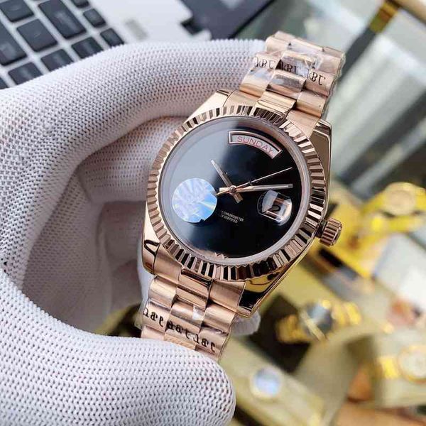 

luxury mens mechanical watch business leisure wristwatch fashion brand rust steel belt straight swiss watches