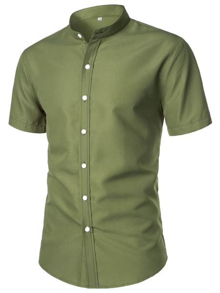 

men solid mock neck shirt m3x3#, White;black