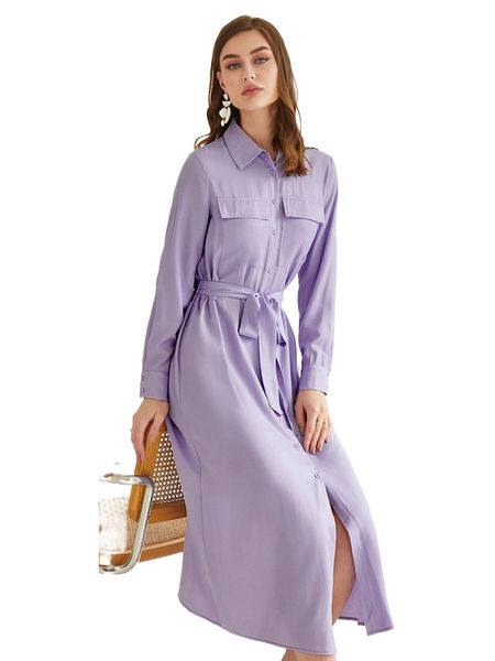 

x iman troye flap pocket belted shirt dress q2w2#, Black;gray