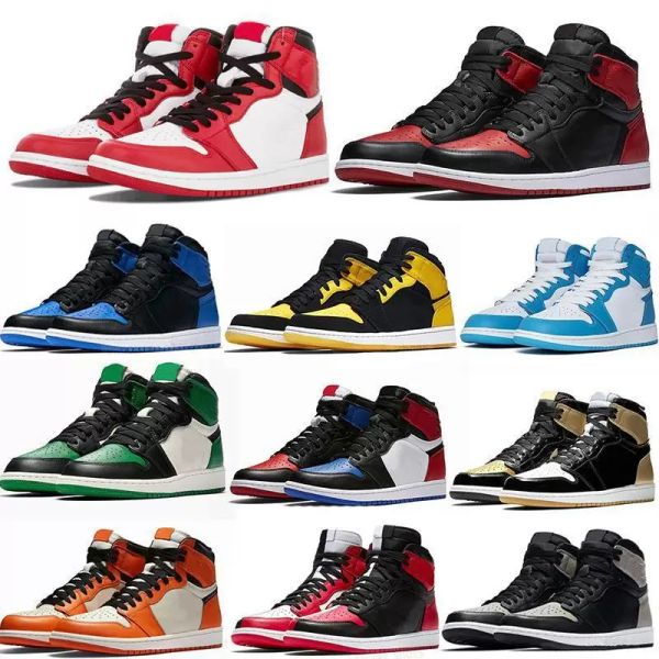 

jumpman 1 basketball shoes for men women 1s hyper royal high bloodline satin-snake university blue taupe haze trainers sneakers eur 36-46, Black