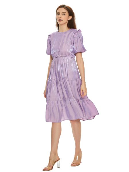 

p.uff s.leeve r.uffle h.em d.ress i0o0#, Black;gray