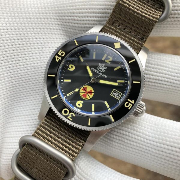 

wristwatches steeldive diver watch c3 luminous automatic man mechanical ceramic bezel nh35 300m dive watches men's sd1952t, Slivery;brown