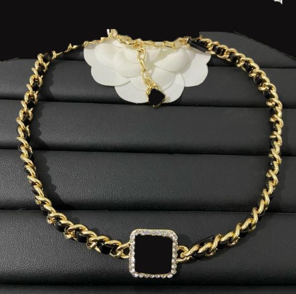 

22ss 11style 18k gold plated pendant letter necklace leather luxury brand designer necklaces pearl men women metal jewelry accessories, Silver