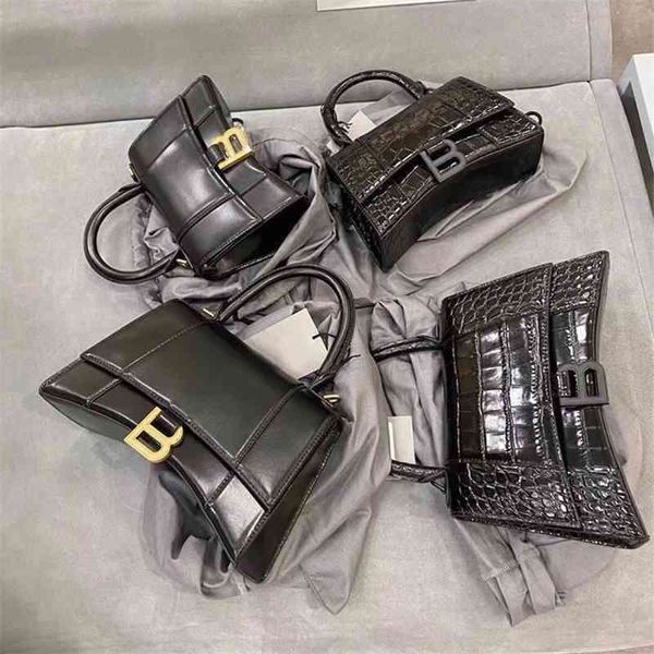 

2022ss balencigas's italy handbags designer 2022 b hourglass high version leather women's crocodile handbag single shoulder messen