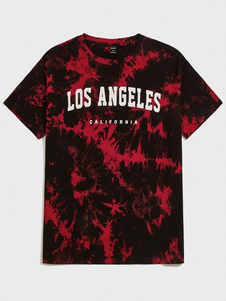 

men letter graphic tie dye tee j7id#, White;black