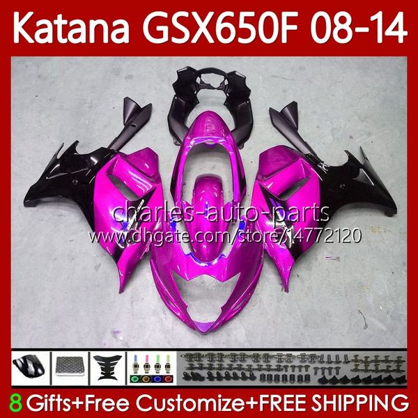 Carroçaria para Suzuki Katana GSXF 650 GSX-650F GSX650F GSXF650 2009 2010 2011 12 13 14 120NO.103 GSX 650F GSXF-650 08 09 10 11 Pink Black 2012 2013 2014 Fairings de OEM