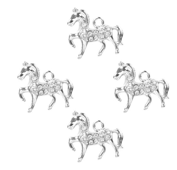 

20pc/lot 21x23mm gold silver color bling horse pendant charms diy hang charm accessory fit for floating locket jewelrys, Bronze;silver