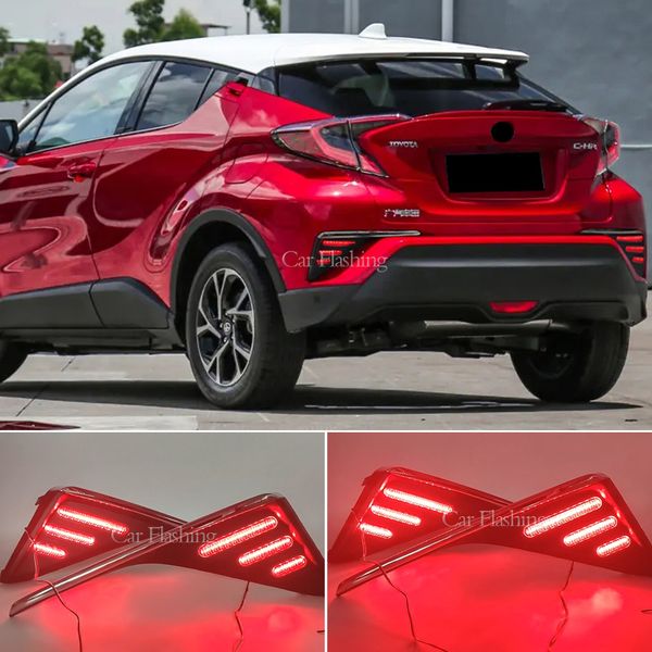 

2pcs led reflector lamp rear fog lamp tail bumper light brake light for toyota c-hr chr 2016 2017 2018 2019 2020