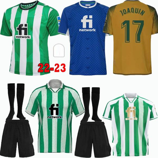 

man kids 22 23 real betis soccer jerseys joaquin loren 2022 2023 95 97 football shirts boudebouz bartra special training suit b.iglesias fek, Black;yellow