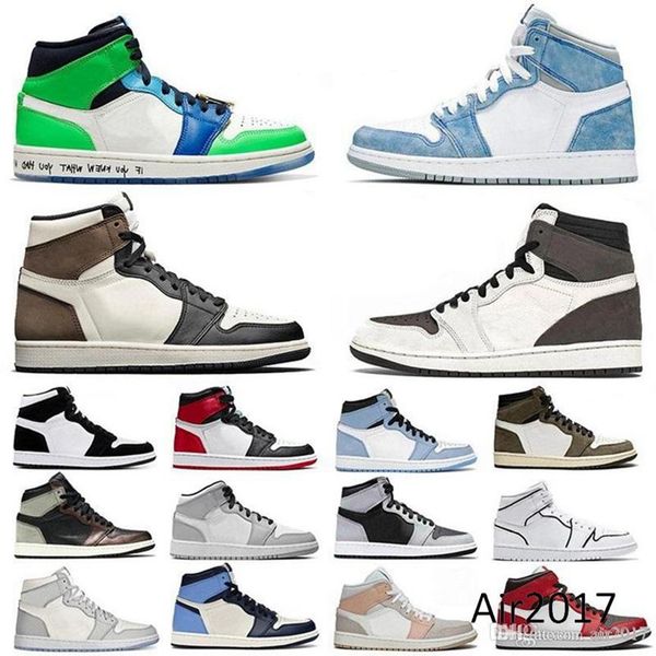 

high 1 basketball shoes og gore sandals tex light bone 1s men sports sneakers university blue dark mocha bordeaux chicago seafoam women trai, Black