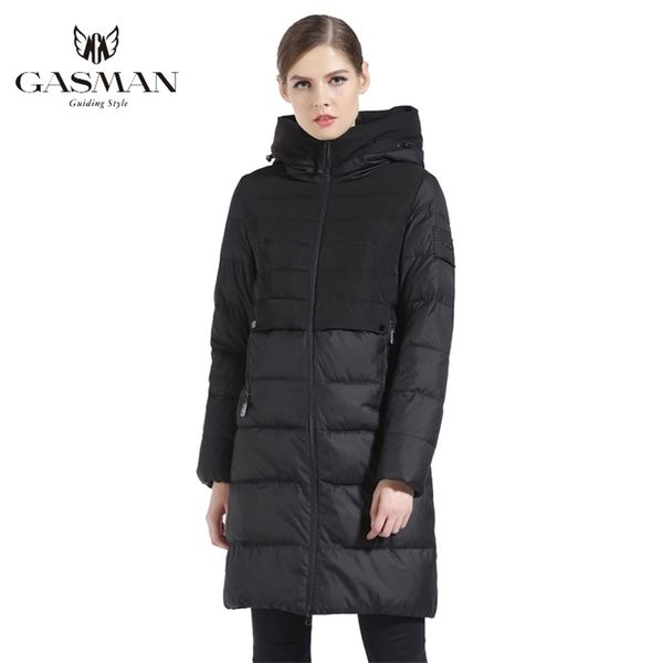 

gasman brand women winter jacket and coat slim long female thick down parka hooded s bio 1826 201210, Black