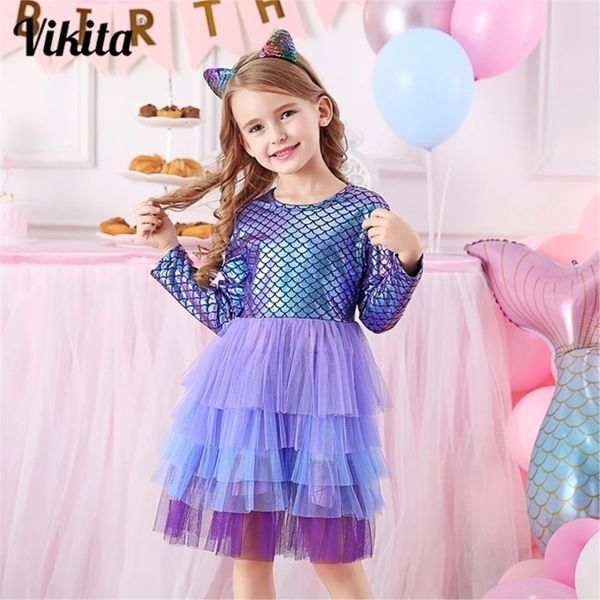 

vikita girl princess dress autumn wedding birthday party tutu vestidos kids dresses for girls children christmas costumes 220802, Red;yellow