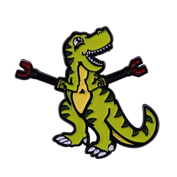 

t-rex arms dinosaur enamel pin tyrannosaurus rex meme brooch encourage support heady festival badge, Blue