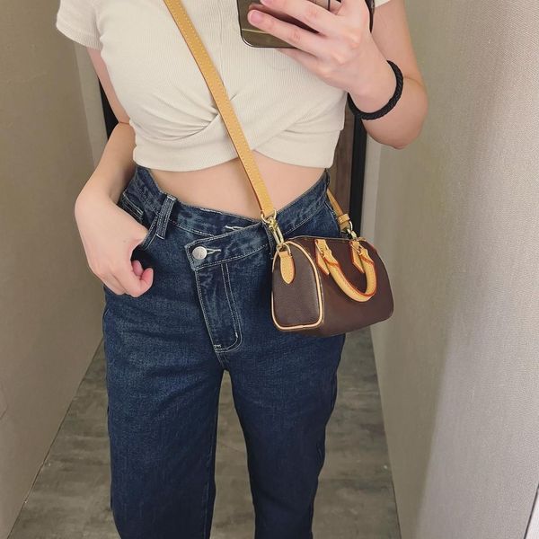 

tier quality designer speedy women bags ladies classic canvas purses crossbody shoulder strap bag casual zipper handbag card holder clutch t