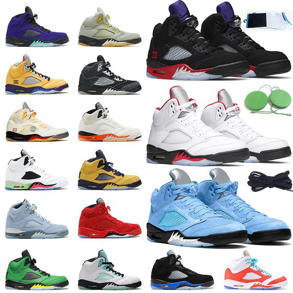 

5s men women retro basketball shoes unc racer blue sail fire red oreo jumpman 5 raging bull mens trainer sports sneakers