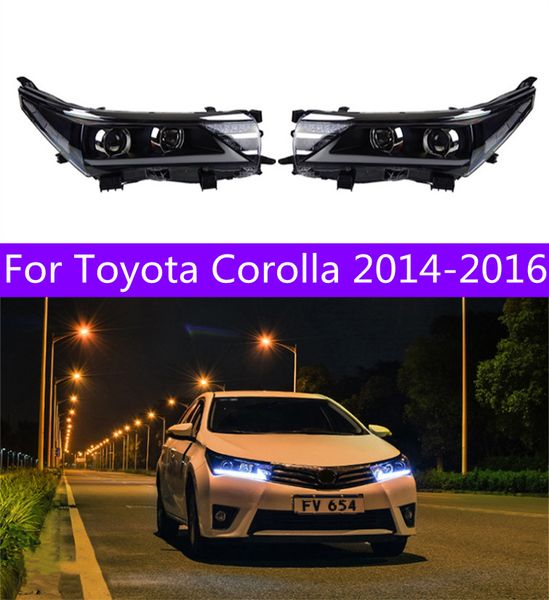 Faro A LED Per Toyota Corolla 2014-20 16 DRL Lente Bi-Xeno Luci di Circolazione Diurne HID Indicatori di direzione Proiettore Aggiornamento