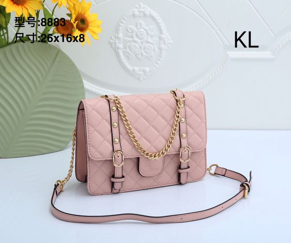 

women's designers luxury famous shoulder bag totes purse handbag message bags cluth brand classic crossbody pu lady #8883 gold chain 26