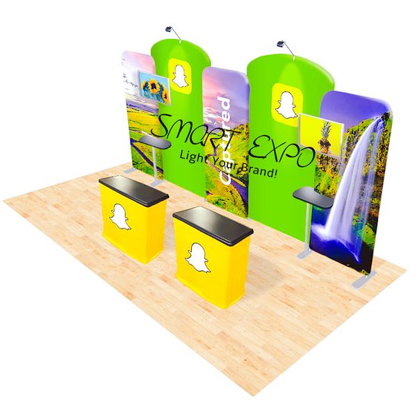 

10x20 modular aluminum booth exhibition advertising display with counters