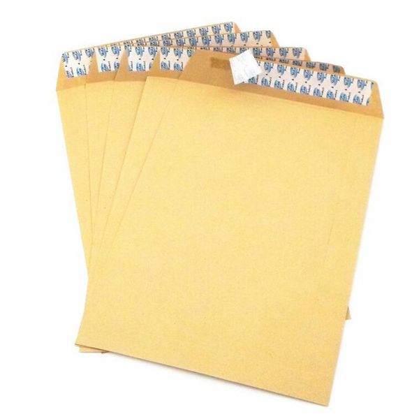 300pcs / lote Envelope File Pasters A4 Bolsas de Arquivo de Papel Kraft