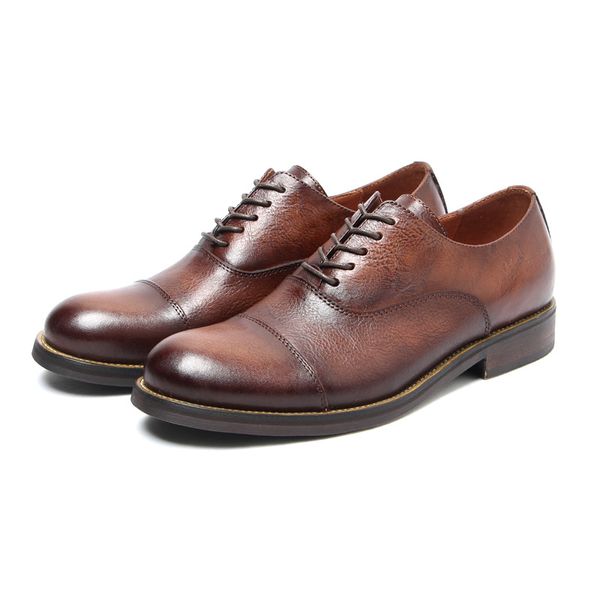 Мужская настоящая кожаная wholecut oxford обувь классическая одежда коричневая черная рука офисная офисная обувь