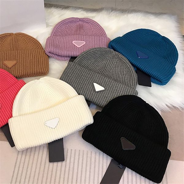 

womens mens knitted hats winter warm outdoor windproof beanie caps, Black;white