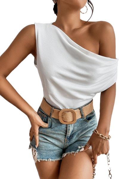 

solid asymmetrical neck x8hb#, White