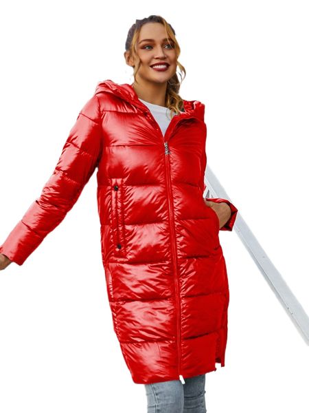 

ziai zip up hooded patched detail puffer coat 54lf#, Black