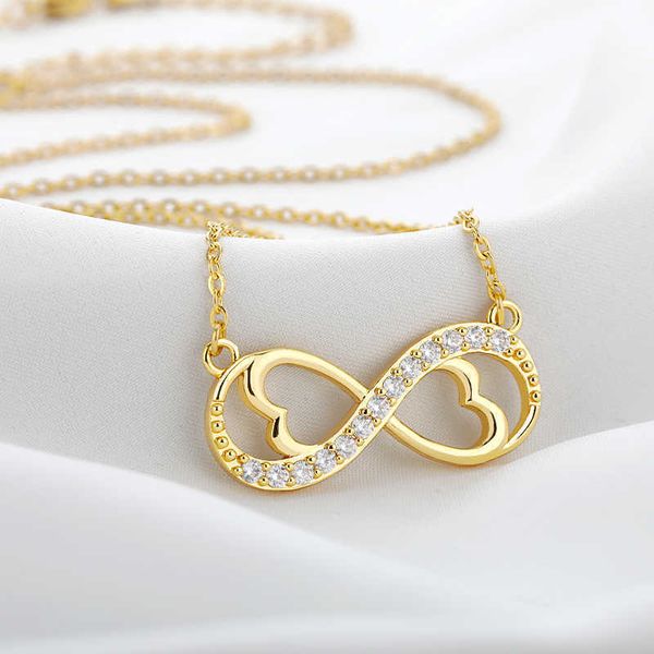 

women's romantic necklace, silver, rose gold, fashion, unlimited love, symbol, love heart, czech, jewelry, gifts