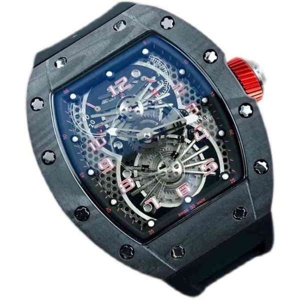 

watches wristwatch luxury richa milles designer chao carbon fiber men's automatic mechanical watch hollowed out personalized fashion ta, Slivery;golden