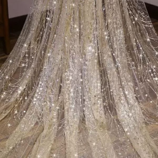 

luxury cathedral wedding veil bling bling bridal veils soft single tier with comb glitters accessories273g, Black
