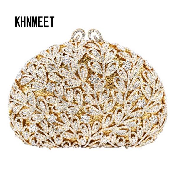 

est flower evening crystal bag golden stones clutch evening bag female party wedding clutch bag sc532 220620