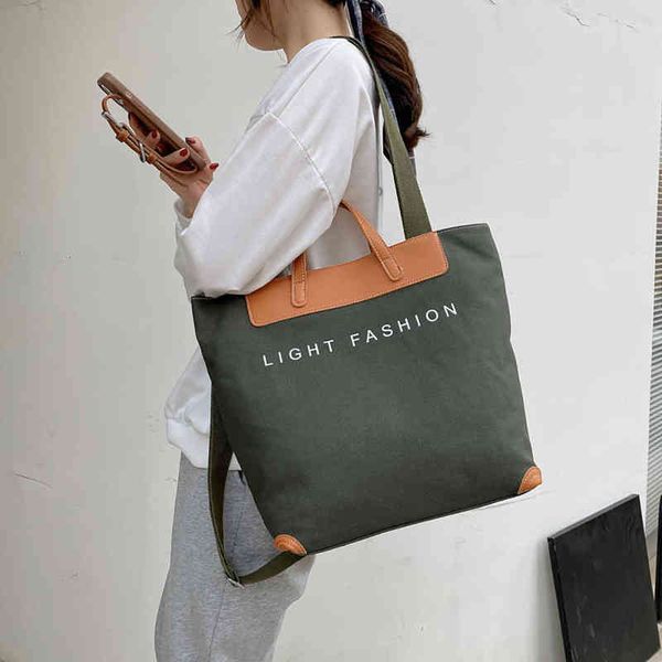 

retro handbag casual shoulder bag female big bag for girls square fashion lady large capacity messenger canvas bag for shopping g220429