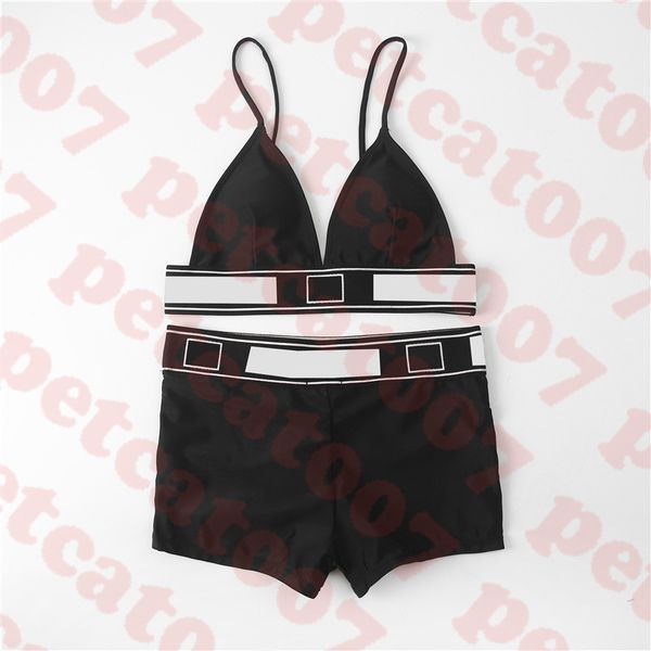 

brand womens bikini bra set high waist women swimwear boxer padded push up ladies swimsuit two colors