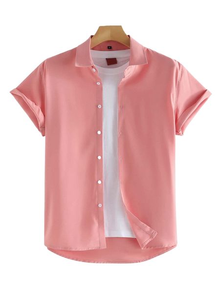 

men solid button front shirt without tee z6hg#, White;black