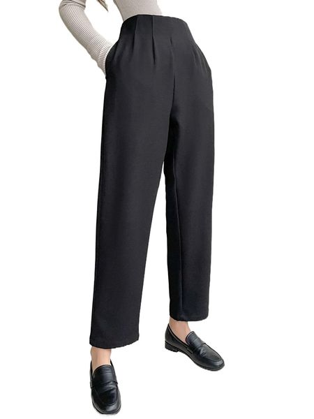 

dazy high waist plicated detail pants f9bg#, Black;white