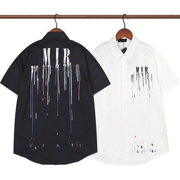 

men's casual shirts mens t-shirts short sleeve print plus size men classic business button lapel slim fit shirt solid color, White;black