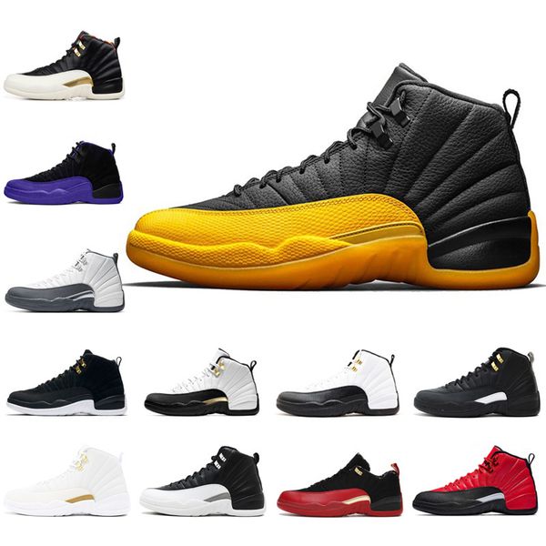 

12 jordon basketball shoes 12s mens sports sneakers dark concord cny lagoon pulse ov black high trainers size 40-47