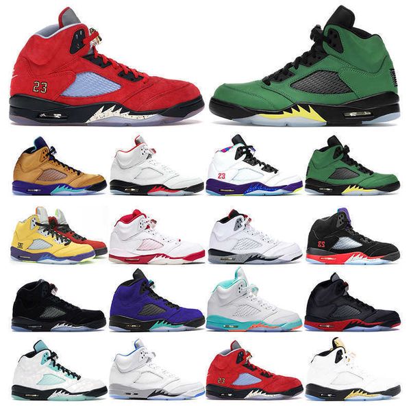 

2021 mens basketball 5s outdoor sports shoes pink foam what the white cement alternate fire red fresh prince men trainer sneaker fashion, Black