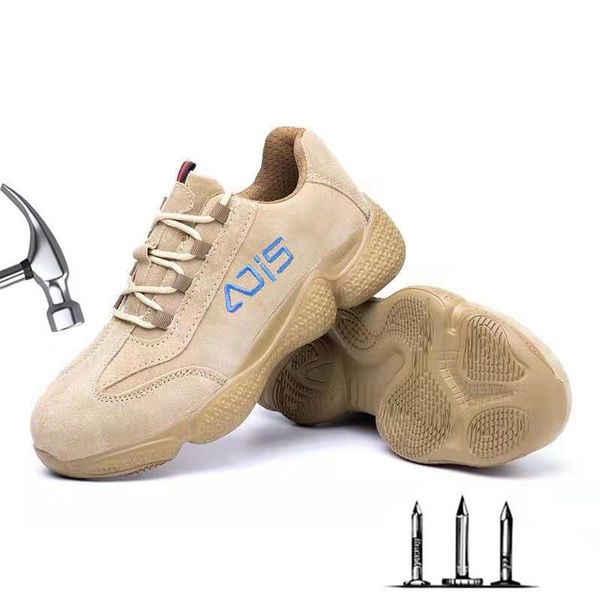 

four seasons safety shoes anti-smashing anti-piercing pu soles wear-resistant lightweight comfortable steel-toed cotton shoes, Black;brown