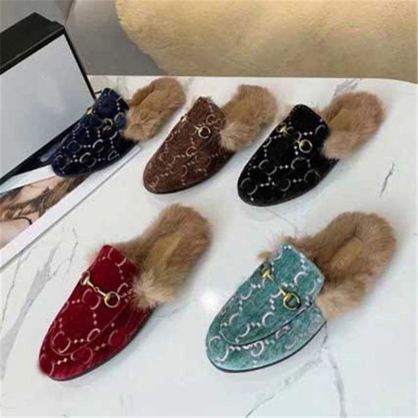 

slippers designer men women snow boots warm casual indoor pajamas party wear fur scuffs drag large size brand causal women's shoes b3x5, Black