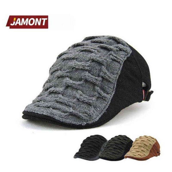 

jamont random peak berets hat cotton visor retro black flat cap 2018 new duck mouth distress vintage hat for men women j220722, Blue;gray