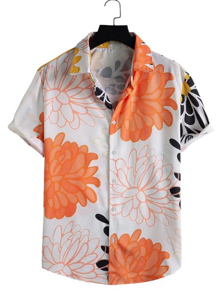 

men floral print shirt 965x#, White;black