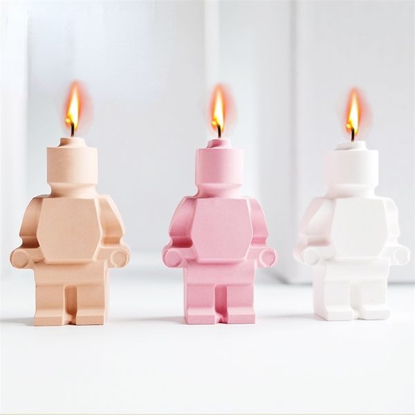 5Cavity Robots Silicone Mold Diy Candle fazendo bandeja de gelo de chocolate Moldes de Natal Presentes de artesanato Decoração de casa 220629
