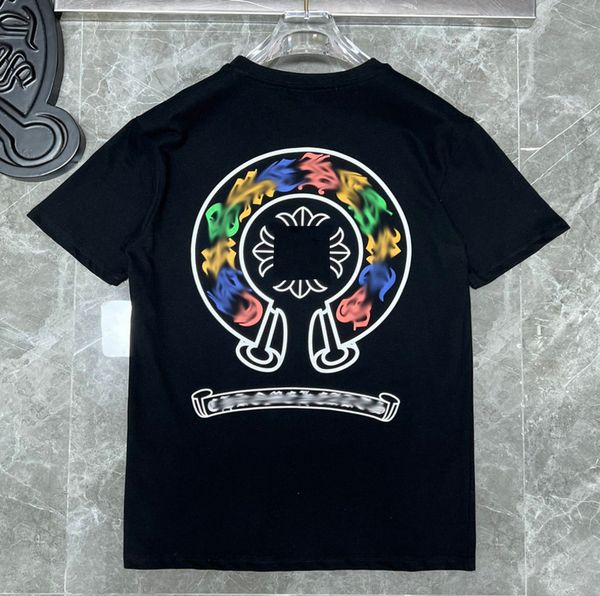 

fashion classic t shirts mens luxury letter ch t-shirt designers horseshoe sanskrit cross pattern tshirt summer tees women clothing short s, White;black