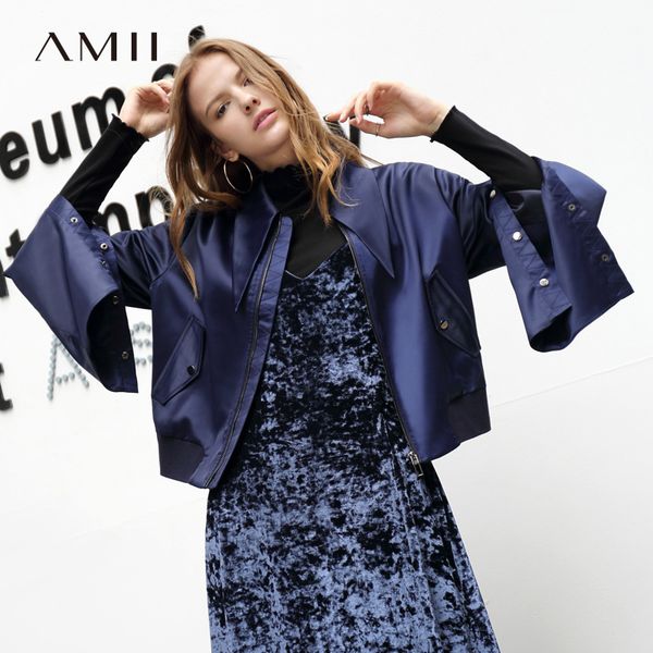 

amii spring summer short style women coat casaul long sleeves vintage old style lady 11870160 201029, Black;brown